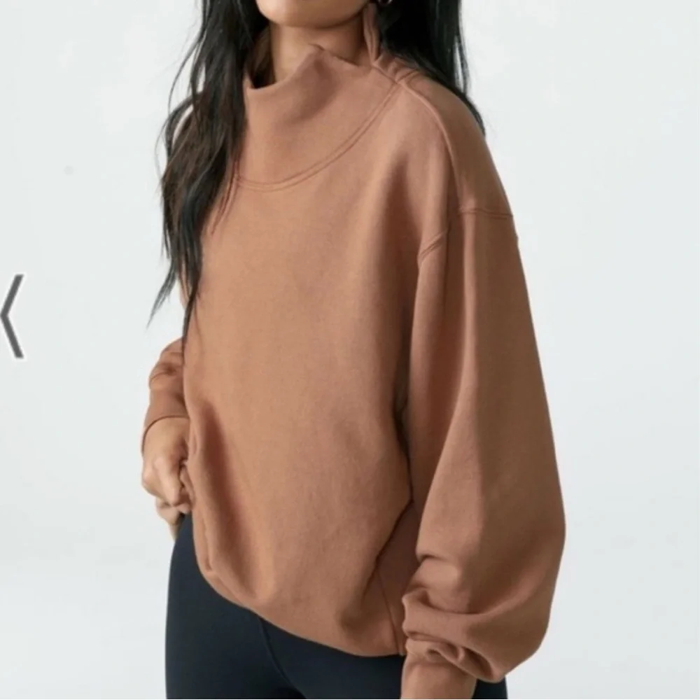 Joah Brown Turtleneck Sweatshirt - Picture 1 of 4